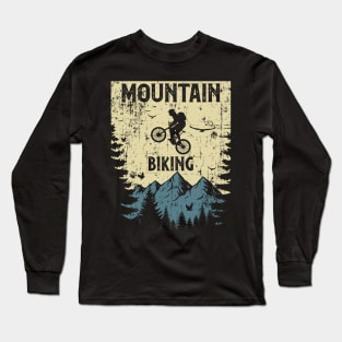 Mountain biking distressed look vintage Long Sleeve T-Shirt